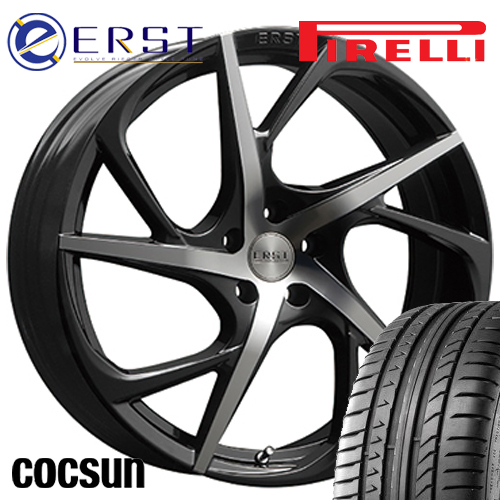 ボルボV90 PB/PD型 サマータイヤ ピレリ ドラゴンスポーツ 245/45R18 ERST VS5-R ブラック 18インチ インセット40 4本セット